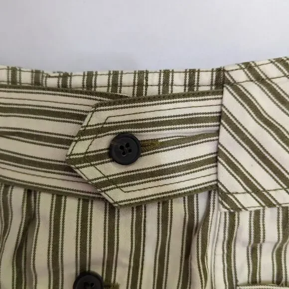 Mara Hoffman Lici Linen Skirt High Waisted Striped Button Front Size 2 Preowned - Picture 5 of 8